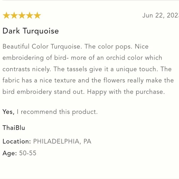 Anthropologie Tassled Perla Bird Pillow - Turquoise - Picture 6 of 14